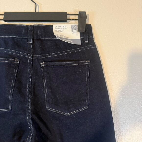 NWT DL1961 Patti Straight Leg High Rise Vintage Ankle Black Jeans 26 - Picture 5 of 6